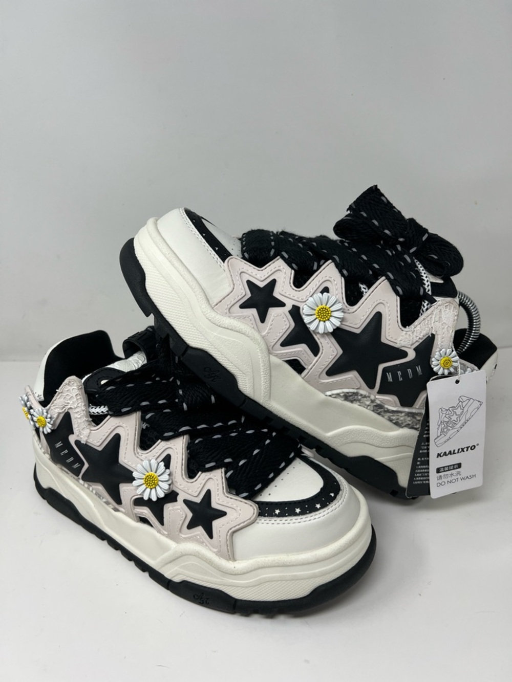 KAALIXTO Daisy Bread Black Cream WOMEN 9.5/ Men 8 Sneakers (EU 41) NEW Chn 260